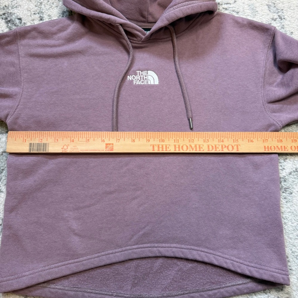 The North Face Womens XS Mauve Purple Cropped High Low Fleece Hoodie Sweatshirt - Picture 4 of 5